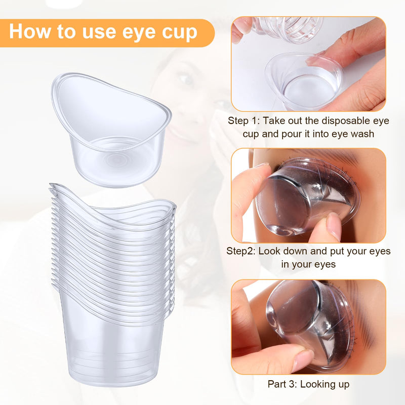 [Australia] - SHENLIU 20 Packs of 5 ml Disposable Eyes Washes Cups, Portable Plastic Measuring Cups, Eyes Wash Sets Bath Eye Wash Eye Care Tools for Drops Elderly and Travel Cleaning, Quick Fatigue Relief 