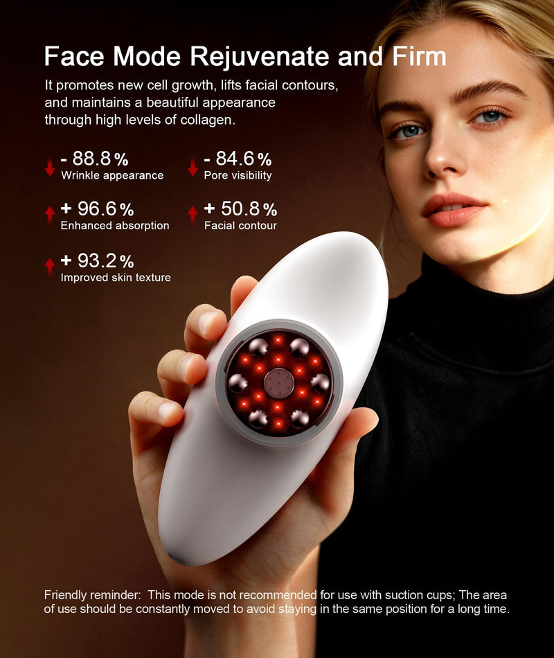 3 in 1 Face & Body Sculpting Machine 3 Level Adjustable Beauty Device for Body Contouring, Cellulite Massager Tool with Red Light Therapy for Home Spa or Self Care Suitable for Legs, Abdomen, Arms etc