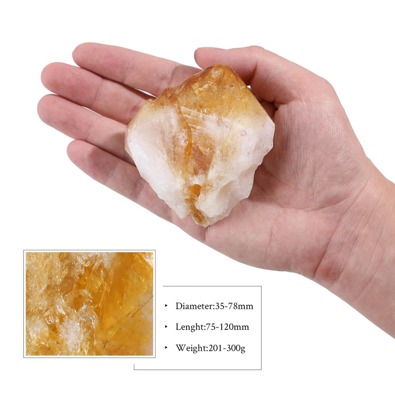 Amogeeli Natural Raw Citrine Rough Healing Crystal Pocket Stone DIY Jewelry,Home Decor, 2.95"-4.72" 2.95"-4.72"