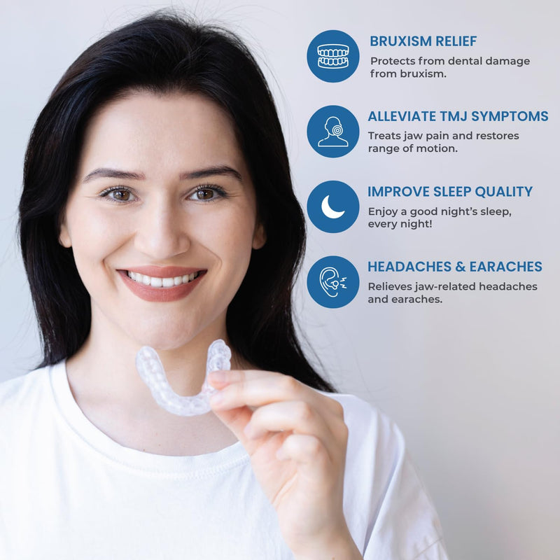 [Australia] - Dental Mouth Guard for Teeth Grinding (4 Pack) and 12 Cleaning Tablets Night Gum Shield for Sleep Treats Clenching Bruxism TMJ Hygiene Case by Alevial 4 Pack + Cleaning Kit 