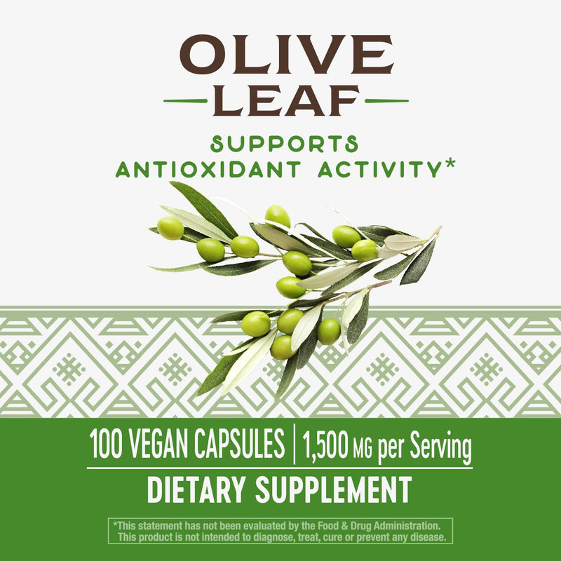 [Australia] - Nature's Way Olive Leaf - 1,500 mg per 3-Capsule Serving - Supports Antioxidant Activity* - Olive Leaf Herbal Capsules - Non-GMO Project Verified - Gluten Free - 100 Vegan Capsules 