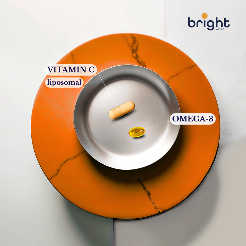 Liposomal Vitamin C, Omega 3 TG Ultra - SmartAbsorb™ | for Immunity, Brain Function & Nervous System | 56 Daily sachets OVC