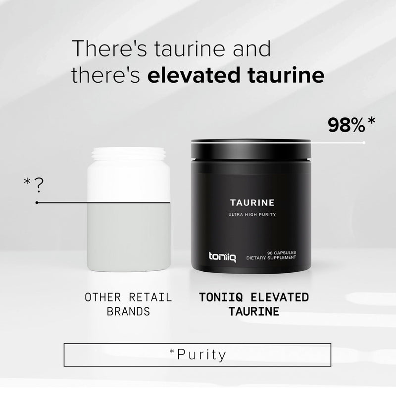 Toniiq 2000mg Taurine Supplement - High Purity Taurine Powder Capsules, 98%+ Pure, Third-Party Lab Tested - Potent, Non-GMO, Gluten-Free, Effective Formula 45 Optimal Servings Per Bottle