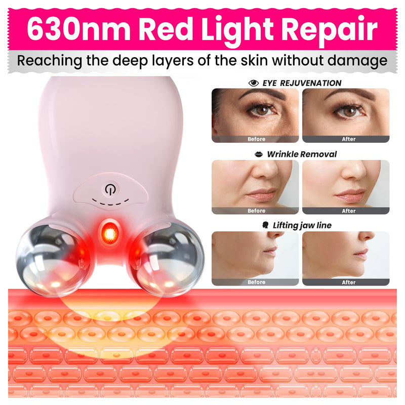Microcurrent Facial Device,Latest Red Light Technology,Enhances The Ability to Lift The Face and Tighten The Skin,Facial Wrinkle Equipment,Smart Photon Micro-Current Device,Model:EP-300.