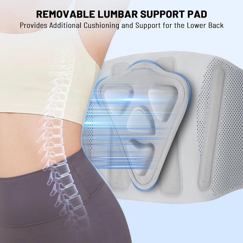 [Australia] - Adjustable Back Brace-Size S (Belly 23.6-29.5 in), 360°Support with 4 Steel Stays & Spring,Removable Triangle Pad,Ideal for Office,Gym,and Driving for Men/Women. Small 