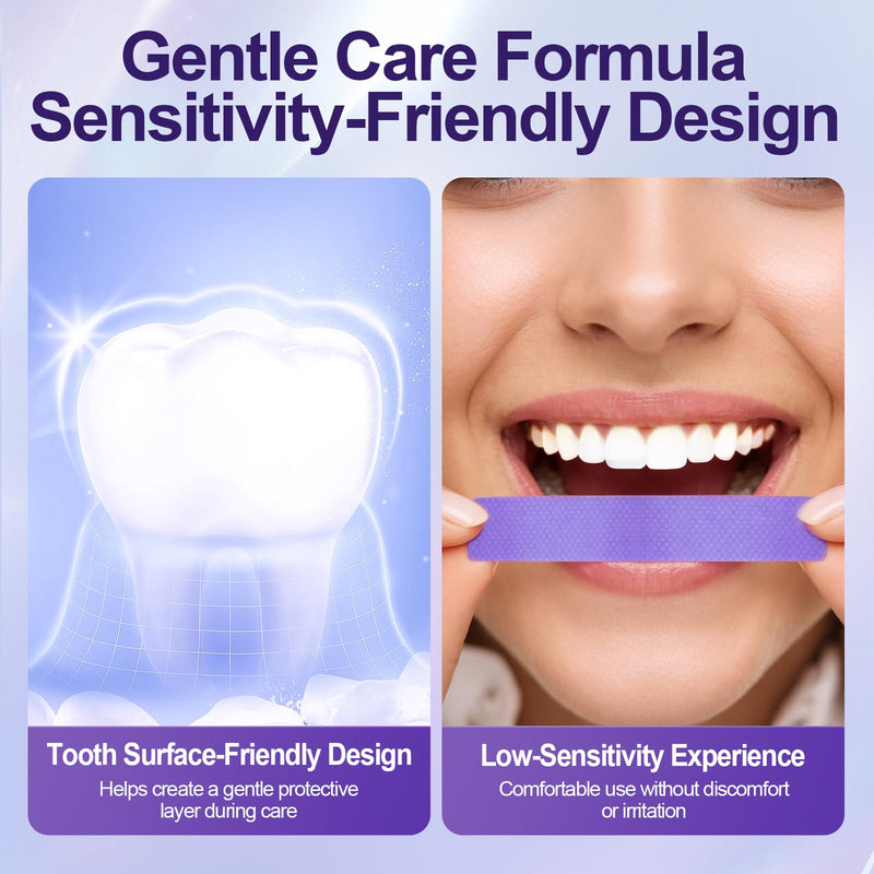 Purple Teeth Whitening Strips, 2 Pack | Gentle Daily, Surface Stain Reduction, Natural Shine, Portable, For Use at Home Or On The Go