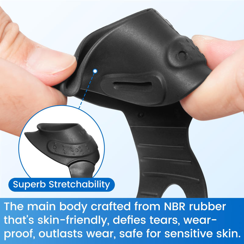 Velpeau Flexible CMC Thumb Brace - Soft Rubber Thumb Splint for Arthritis Pain and Support, Comfort Cool Thumb CMC Restriction Splint, Thumb Stabilizer for CMC Joint for Women and Men (Right Hand - M) Medium Black,Right Hand