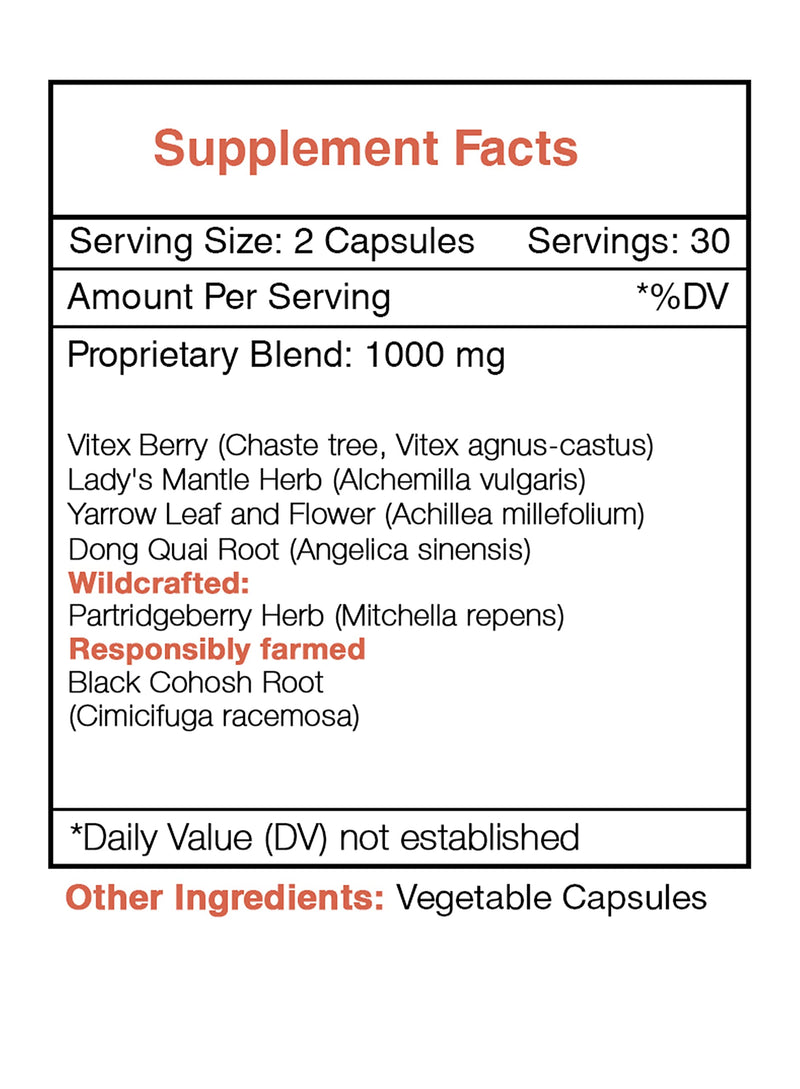 [Australia] - Secrets of the Tribe Cycle Regulator 60 Capsules, 1000 mg, Vitex,Partridgeberry, Lady's Mantle, Black Cohosh, Yarrow, Dong Quai. Women's Health Formula (60 Capsules) 60 Count (Pack of 1) 