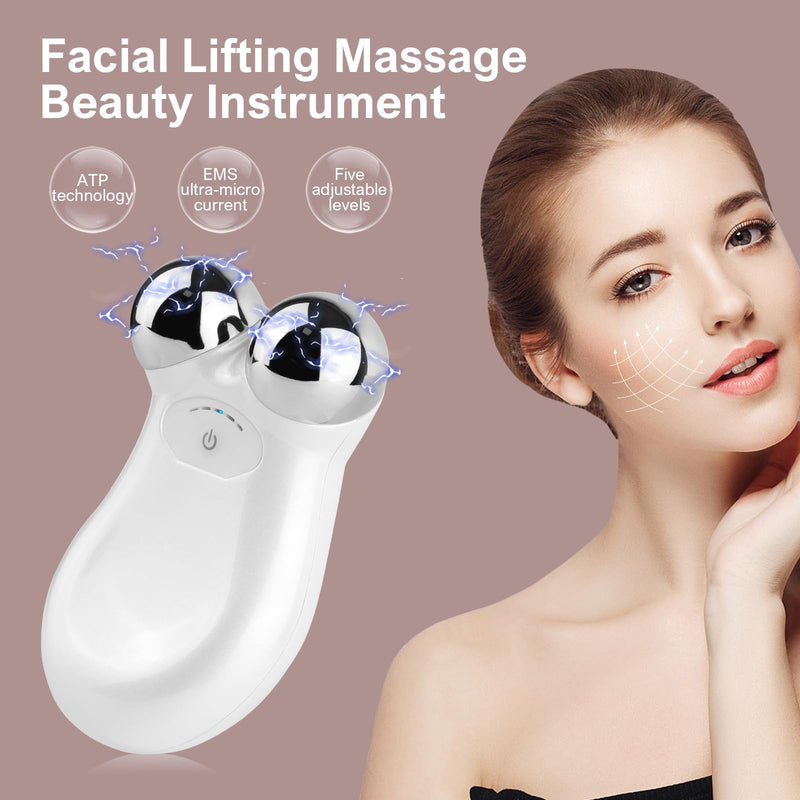 Microcurrent Face Device, USB Microcurrent Facial Shaping Tool for Facial Wrinkle Removal and Anti-Aging，Mini Microcurrent Face Lift Device for Face Lifting and Facial Sculpting (White) White