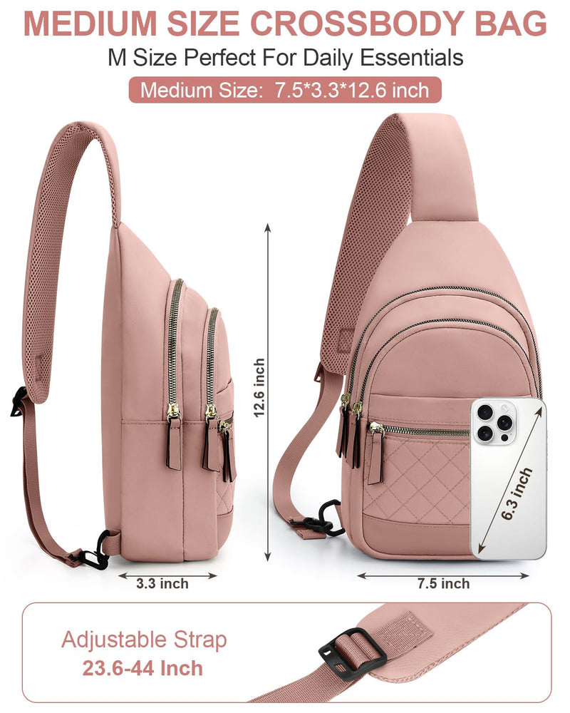Expandable Travel Duffle Bag + Crossbody Bags for Women(Pink)