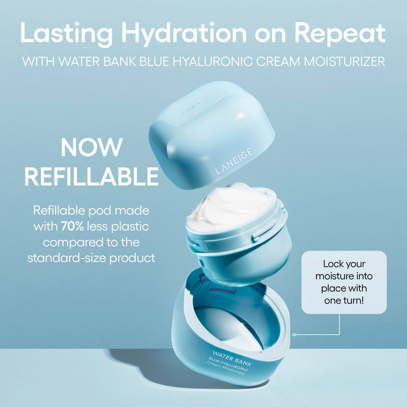 [Australia] - LANEIGE Water Bank Blue Hyaluronic Moisturizer: Barrier-Boosting Hydration, Squalane, Ceramide, Dermatologist-tested New Water Bank Duo Cream Set 