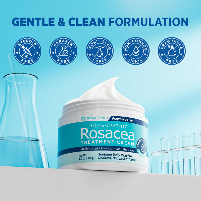 [Australia] - Roycederm Rosacea Treatment for Face with Azelaic Acid ‚Äì Redness Relief & Corrector ‚Äì Sensitive Skin Moisturizer for Redness, Bumps & Irritation with & Sulphur, Niacinamide, Centella & Ceramides 