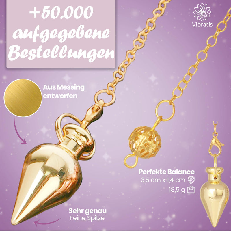 [Australia] - Esoteric Pendulum Golden Drop | Universal metal pendulum (geobiology, medicine, reiki, divination, radionics...) 