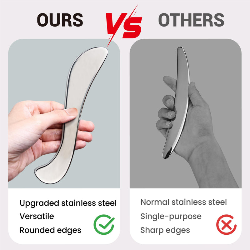 [Australia] - Muscle Scraper Tools, Stainless Steel Guasha Tool for Body, Scraping Tool Physical Therapy, Myofascial Release Tool, Massage Tools for Deep Tissue 