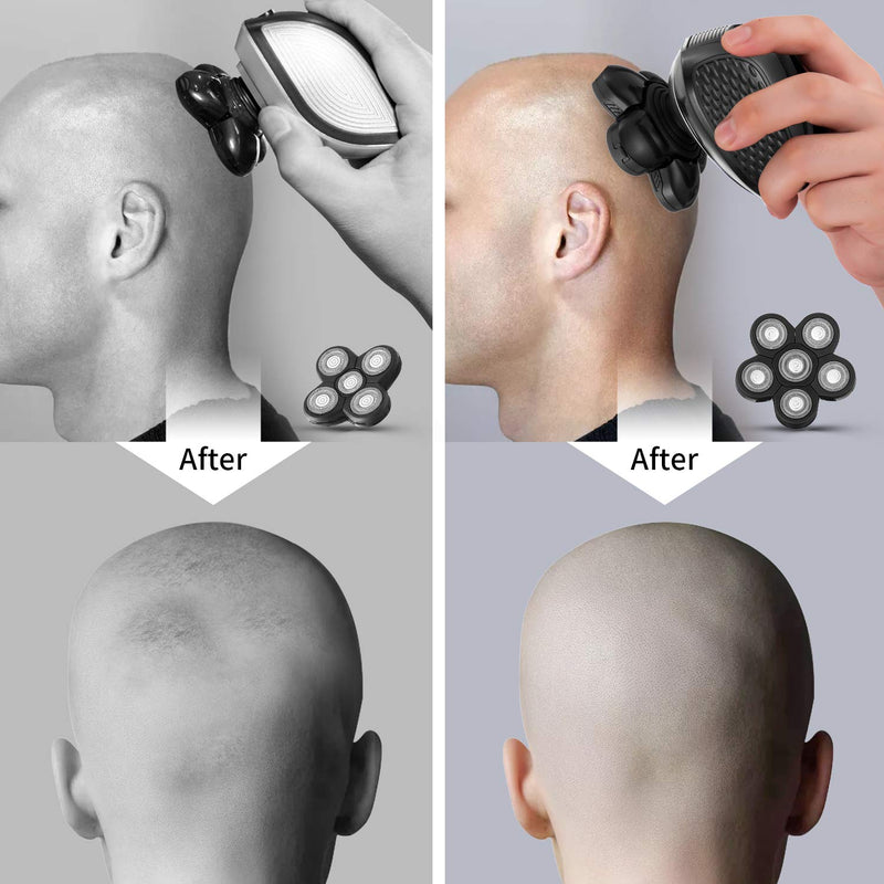 Head Shavers for Men - Upgraded Multifunctional Bald Head Shaver, Waterproof Electric Razor for Men Cordless Rechargeable Shaving Grooming Kit (Gray) Gray