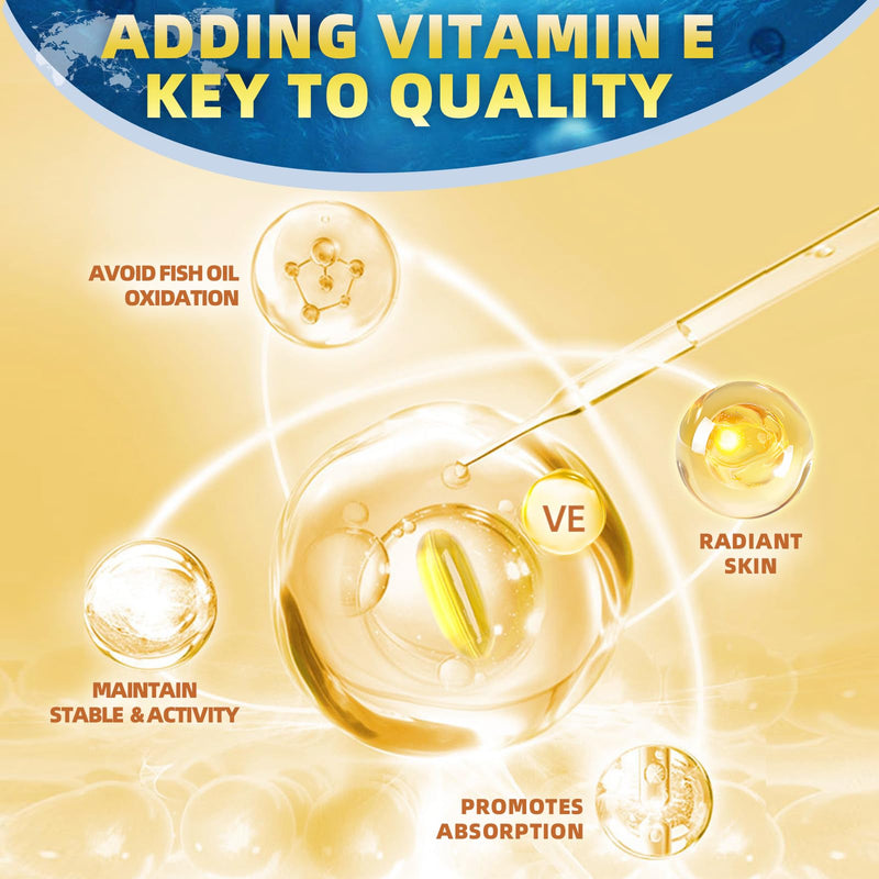 [Australia] - Triple Omega 3-6-9 Fish Oil 2000mg with Vitamin E - EPA & DHA Fatty Acids Supplement - Supports Heart, Brain, Eye, Skin & Immune Health - Includes Flaxseed & Borage, Non-GMO, 120 Softgels 