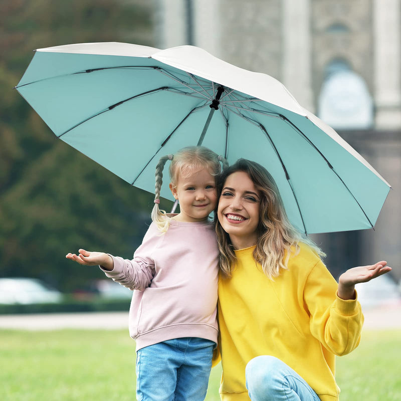 G4Free 2 Pack UPF 50+ UV Protection 54 Inch Large Reverse Travel Umbrella, 10 Ribs Windproof Compact Sun Blocking Inverted Car Umbrellas Automatic Open Close
