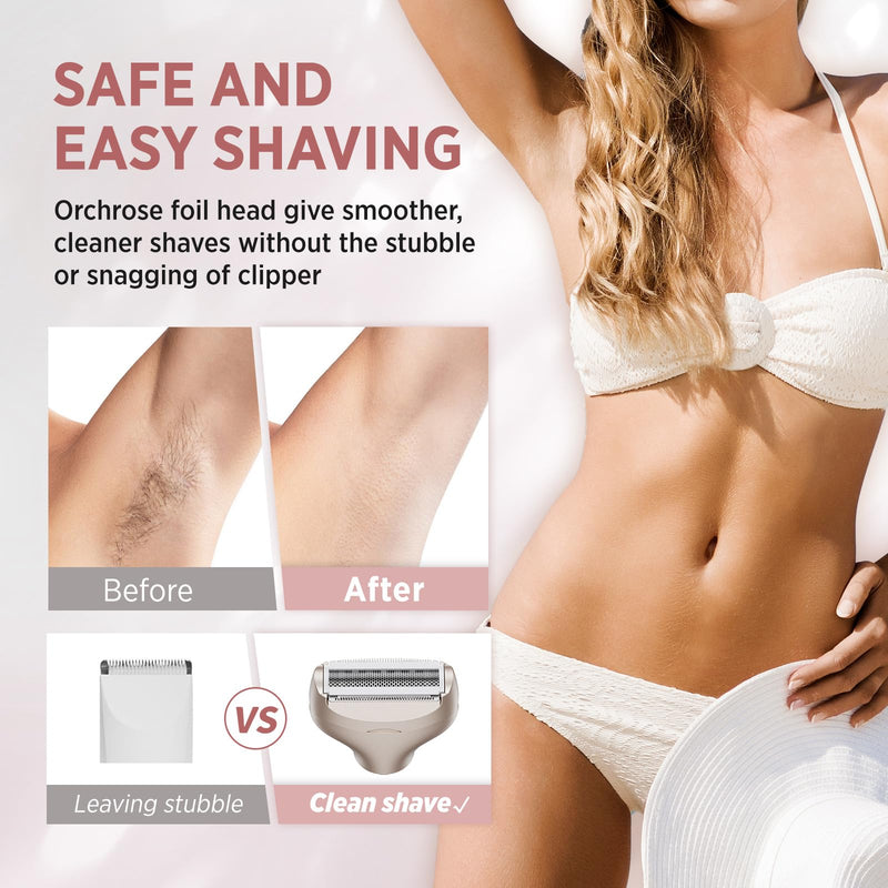 [Australia] - Electric Foil Razor Rechargeable for Women: Hair Removal for Women Face Legs Underarms Bikini Use 