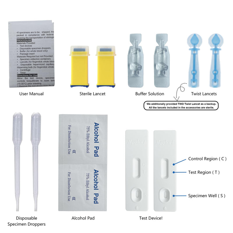 [Australia] - H Pylori Test Kit, Helicobacter Pylori Home Test Kit – Quick, Accurate Results in 10-15 Minutes, No Lab Visit Needed, Includes 2 Tests for Easy Monitoring - H Pylori at-Home Test Kit. 2 Count (Pack of 1) 