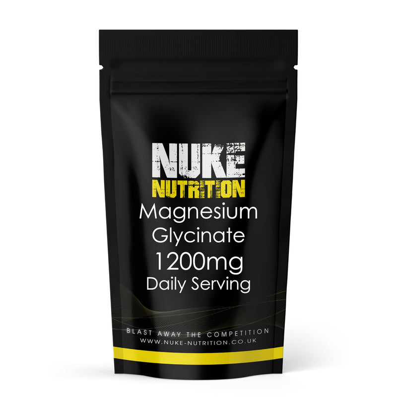 Nuke Nutrition Magnesium Glycinate Capsules x365 - Pure & Natural Magnesium Glycinate Supplements for Sleep Support - High Strength Magnesium Complex for Sleep 365 Capsules