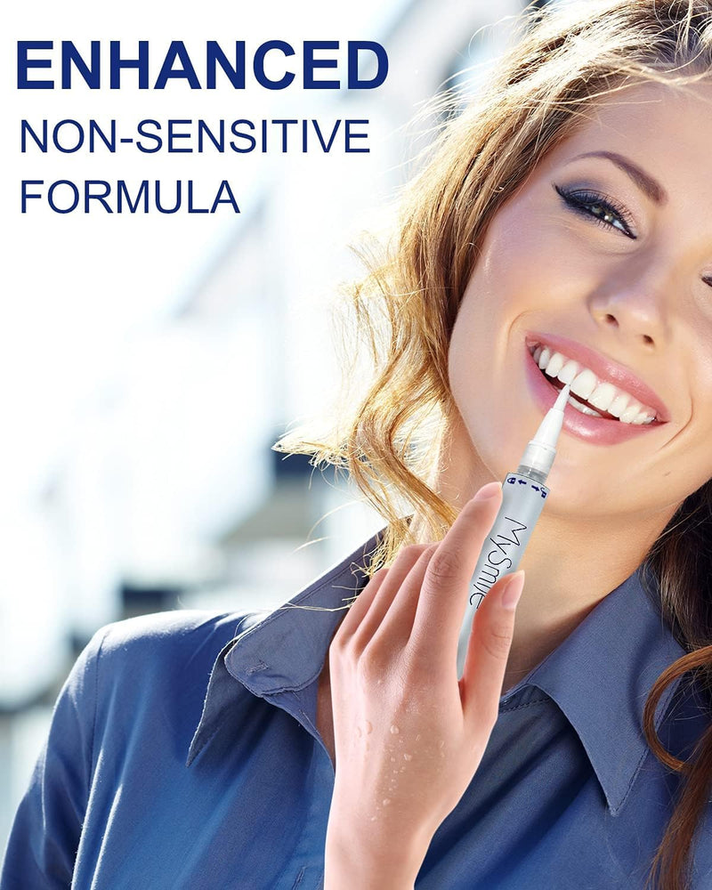 MySmile Teeth Whitening Kit with LED Light 60+ Treatment Teeth Whitening Pen and Gel Enamel Safe, 10 Min Non-Sensitive Fast Teeth Whitener, Helps to Remove Stains from Coffee, Smoking, Wines, Soda, Fo