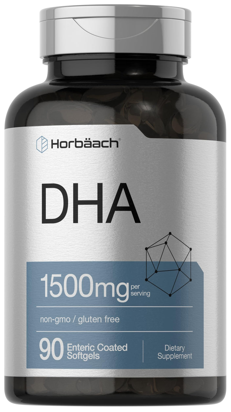 Horbaach DHA Supplement 1500mg | 90 Softgels | EPA, Omega 3, DHA | Non-GMO, Gluten Free