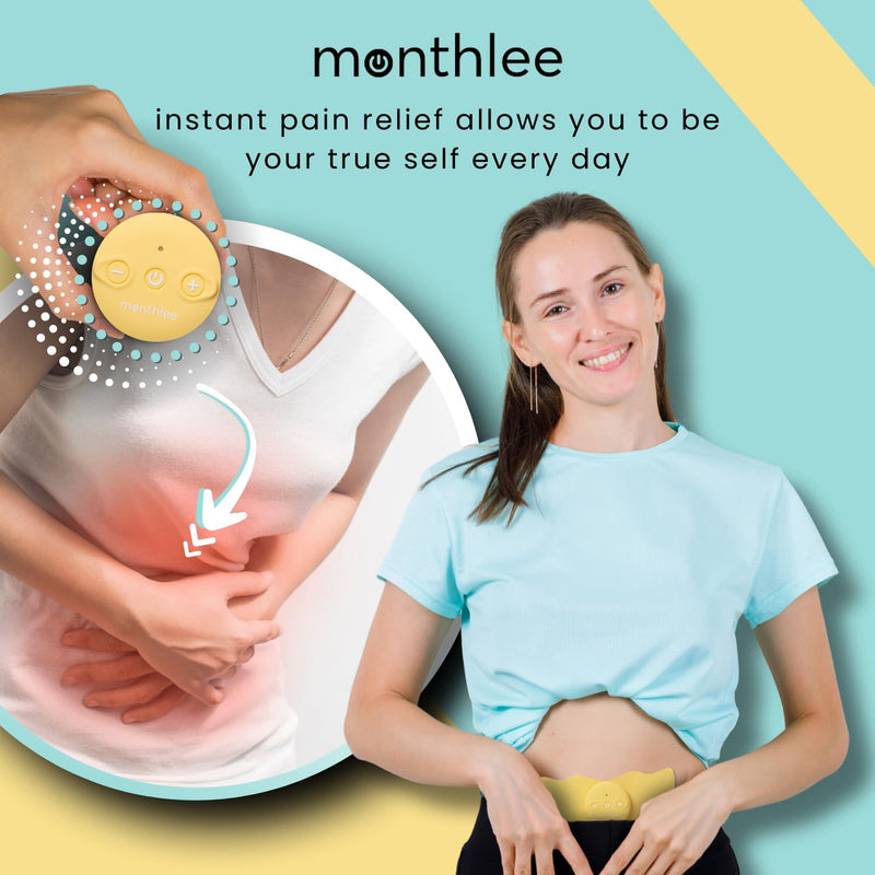 Period Cramp Relief Device – Wireless TENS Unit for Menstrual Cramps & Endometriosis Pain, Rechargeable Portable TENS Machine, 6 Modes, 20 Intensities, Reusable Gel Pads