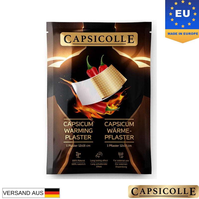 [Australia] - Capsicolle® Natural Capsaicin Heat Plaster 12x18 cm - Flexible, Long-Lasting Heat, For Back, Joint & Muscle Pain, Suitable for Sports, 100% Organic Active Ingredients (2) 2 