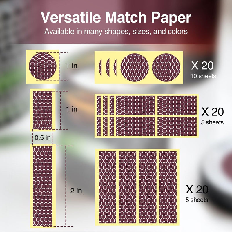 [Australia] - 60 Pcs Matches Striker Paper with Adhesive, 20 Pcs 1” Circle, 20 Pcs 2” x .5” Rectangle and 20 Pcs 1” x .5” Rectangle Matches Strip Stickers for Jars of Matches, Fireplace Match, Candles Boot Red 