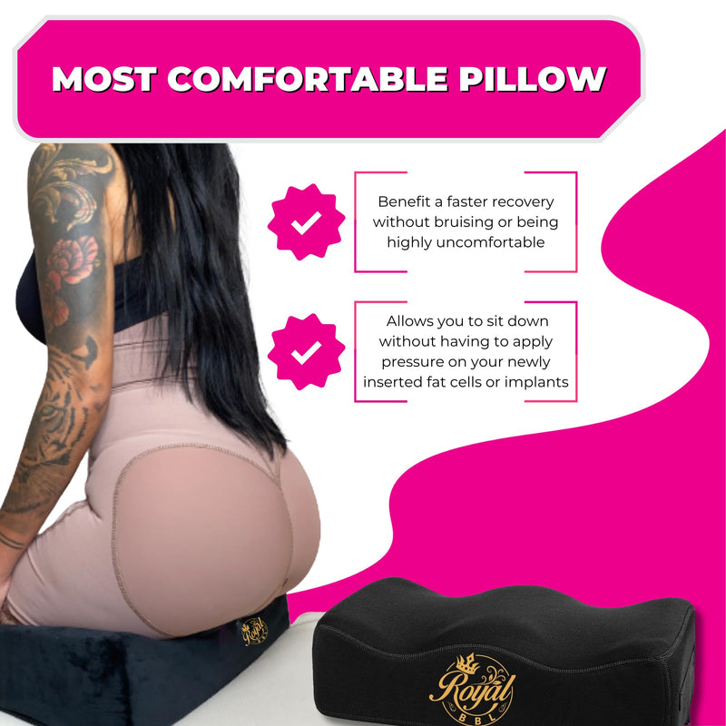 [Australia] - Royal BBL Pillow After Surgery - Brazilian Butt Lift Recovery Booty Support Cushion | Ultra Comfortable with 2 Layers for Maximum Support Post-Surgery Sitting – BBL Pillow Dr. Approved 