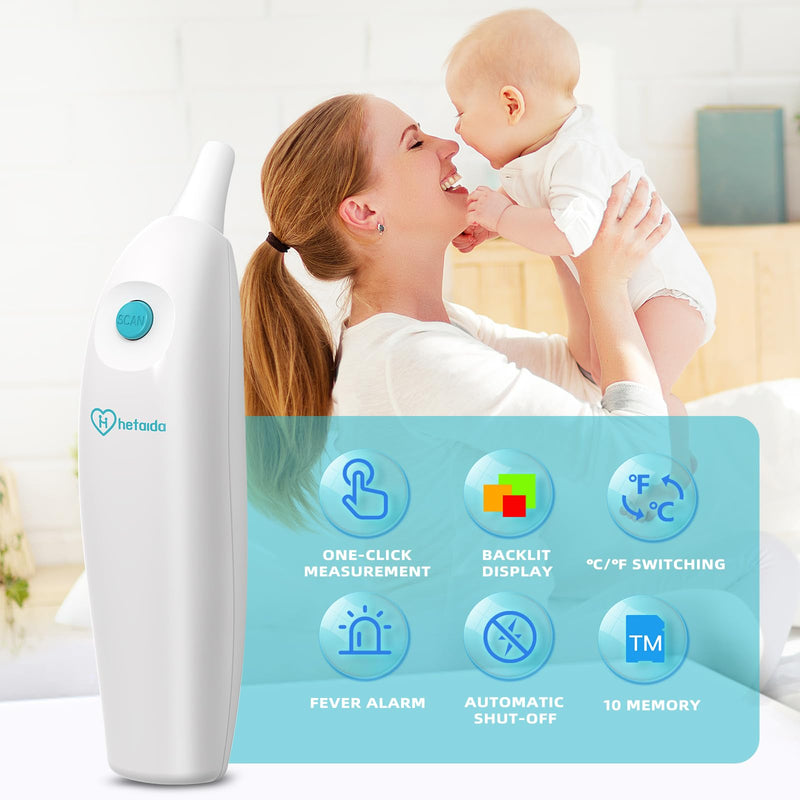 [Australia] - Ear Thermometer for Adults and Kids, Digital Thermometer with Fever Alarm and Instant Accuracy Readings, Infrared Thermometer Gun for Infants, Baby Thermometer, Fast, Reliable 