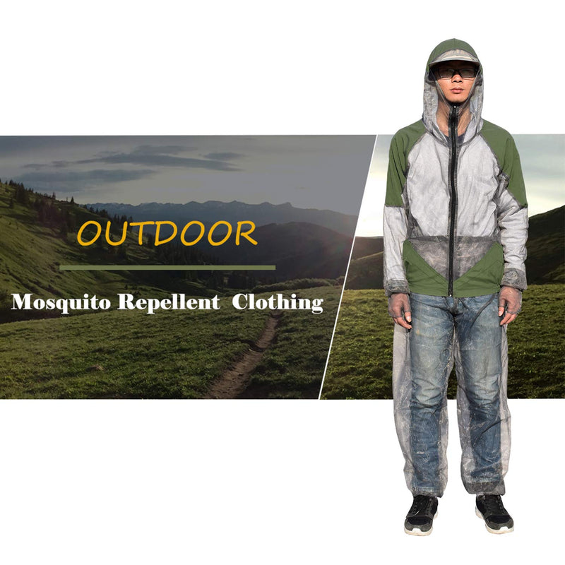 [Australia] - Lixada Mosquito Suit Insect Jacket Mesh Hooded Suits Men Women Ultra Fine Mesh Insect Repellent Mosquito Repellent Clothing for Outdoor Fishing Hiking Camping Gardening Agriculture Hunting L 