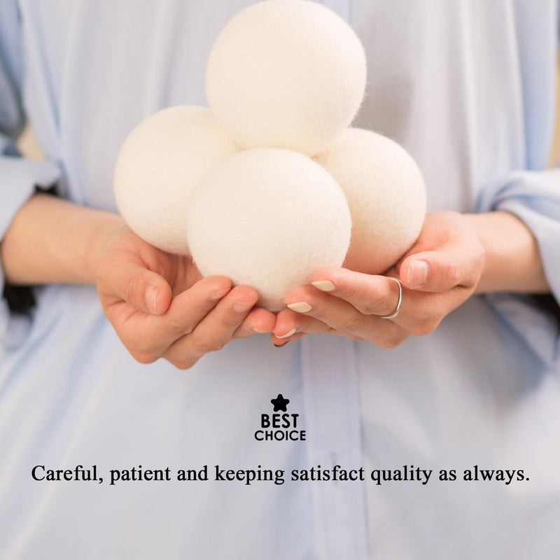 [Australia] - Upgraded Version Wool and Plastic Dryer Balls - XL, Natural Fabric Softener, Reusable, Reduces Clothing Wrinkles, Baby Safe & Chemical Free, Save Drying Time, Money, Energy. (Pack of 4+2) 