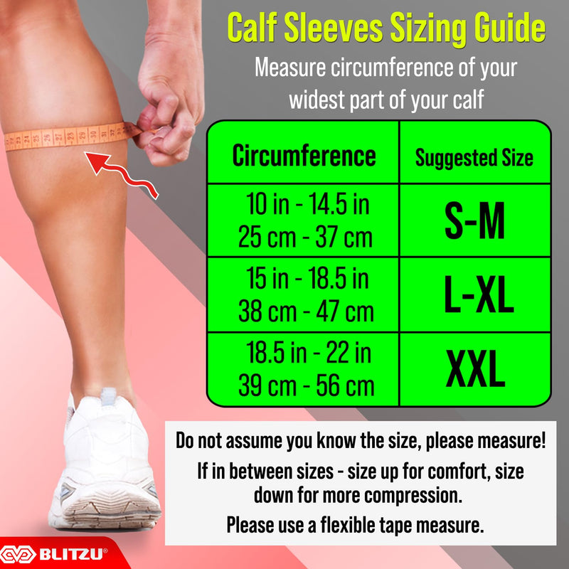 [Australia] - BLITZU Calf Compression Sleeve for Men & Women Footless Compression Socks Support Runners Leg Sleeve Shin Splints Pain Relief Black Small/Medium 
