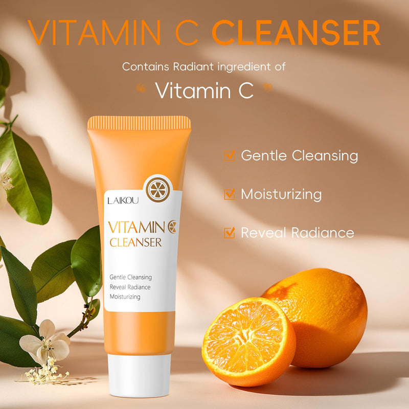 LAIKOU Skin Care, Vitamin C Skin Care Set, Facial Skin Care Products | Cleanser, Eye Cream, Toner, Serum, Face Cream, Lip Mask, Eye Mask, Glowing Mask for Women Birthday Mother's Day Christmas 11pcs