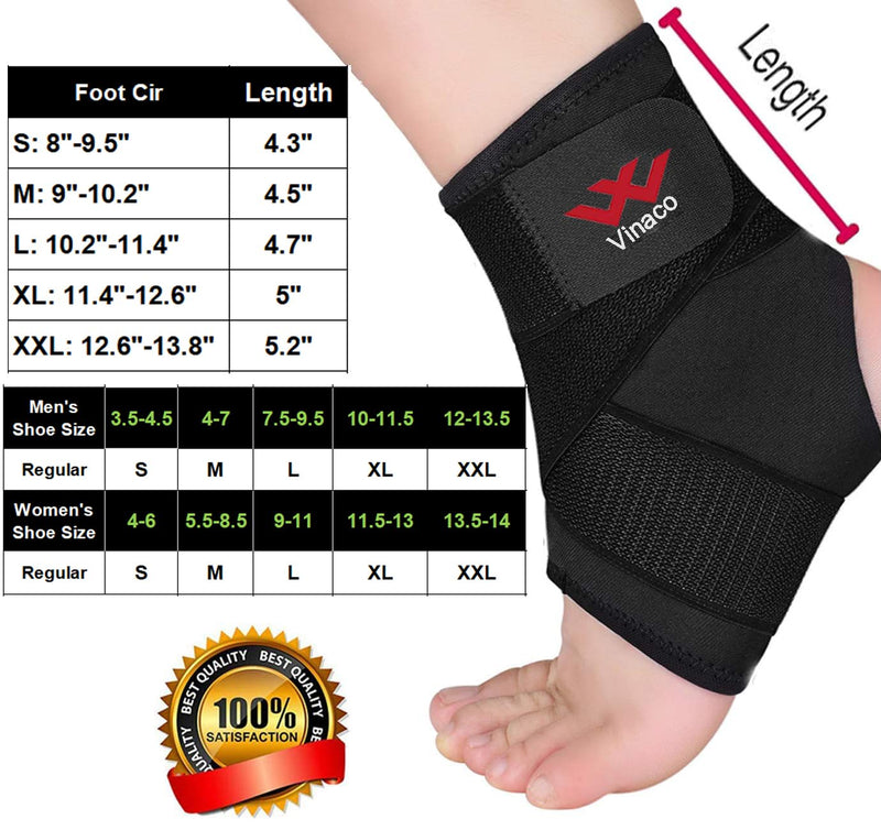 [Australia] - Vinaco Ankle Brace, 2 Pack Breathable & Strong Ankle Brace for Sprained Ankle, Stabilize Ligaments, Prevent Re-Injury, Ankle Braces for men & women with Adjustable Wrap, ankle support for men XX-Large Classic Black 