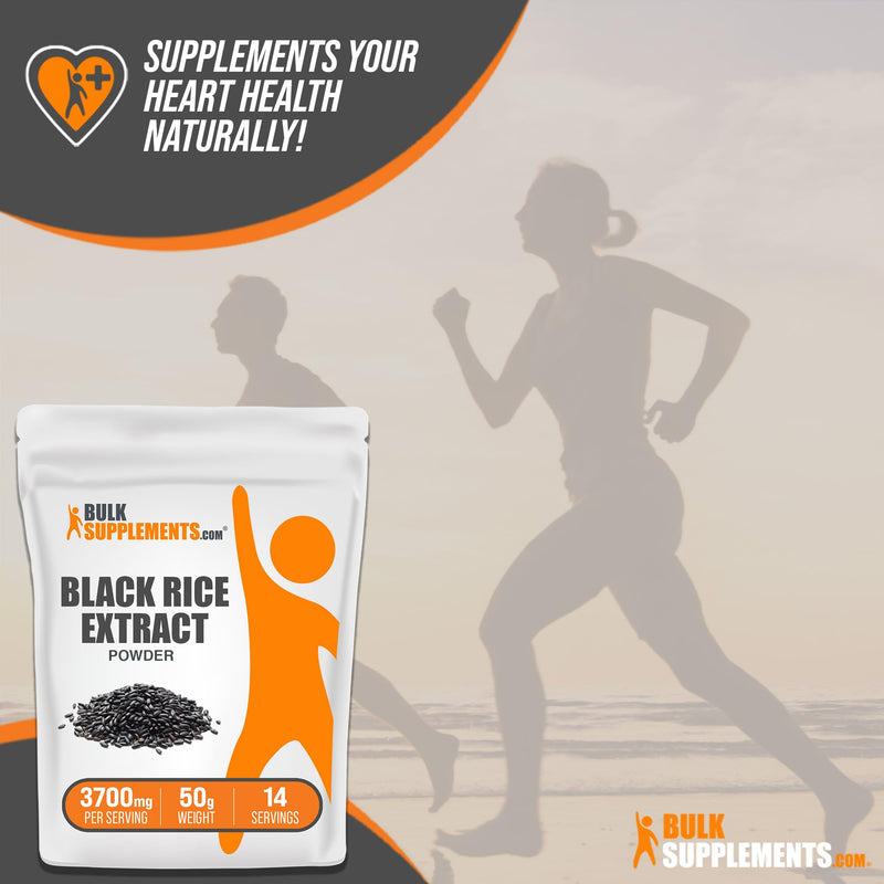 BulkSupplements.com Black Rice Extract Powder - Black Rice Supplement, Black Rice Powder - Gluten Free Supplement, 3700mg per Serving, 50g (1.8 oz) (Pack of 1) 1.8 Ounce (Pack of 1)