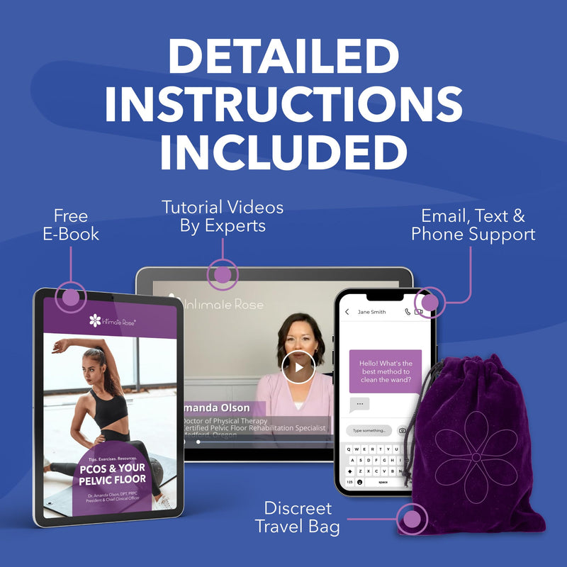 [Australia] - Intimate Rose Pelvic Wand for Pelvic Muscle Pain Relief - Pelvic Physical Therapy Vibration - Men & Women 