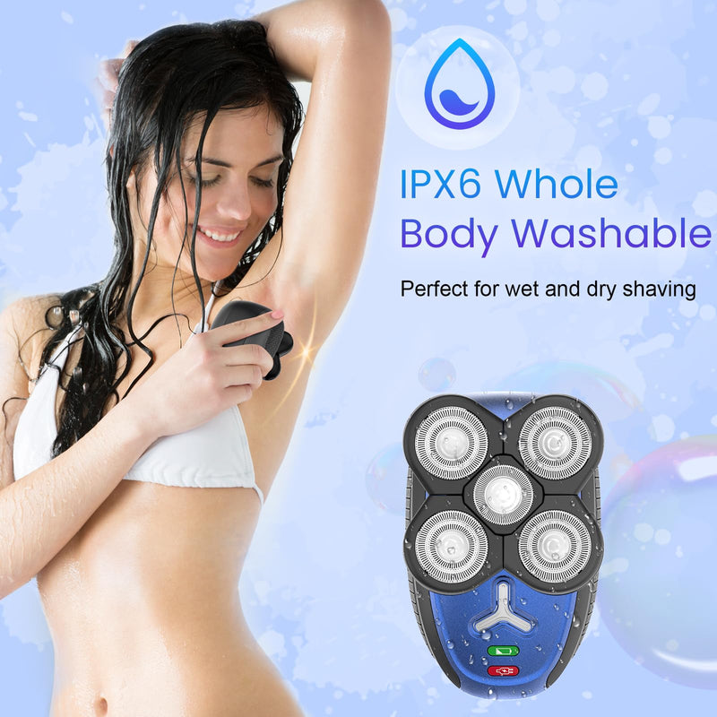Electric Shaver for Women, 5 in 1 Electric Razors for Women, Ladies Head Shaver for Woman Pubic Hair, Portable Rechargeable Wet Dry Women's Body Shavers for Shaving Face, Legs, Head, and Underarm