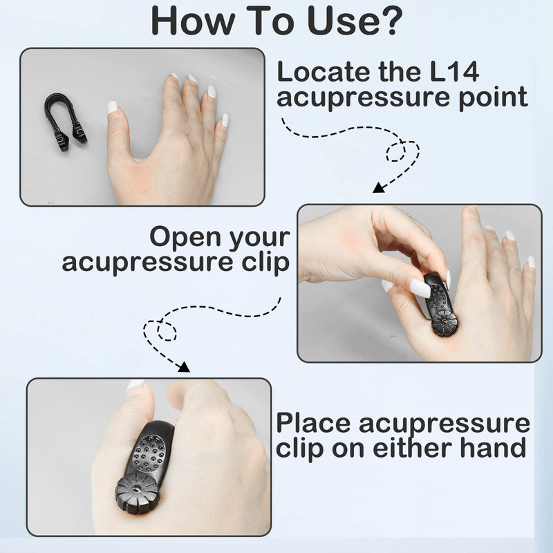 [Australia] - 2Pcs Migraine Pressure Point Clip, Headache Relief Acupressure Hand Clip, LI4 Acupressure Point Clips Relief Tension Anxiety Device, Stress Alleviation, Acuplus Relief 