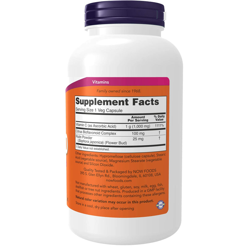 NOW Supplements, Probiotic-10™, 25 Billion, with 10 Probiotic Strains, Dairy, Soy and Gluten Free & Supplements, Vitamin C-1,000 with 100 mg of Bioflavonoids, Antioxidant Protection*, 250 Capsules