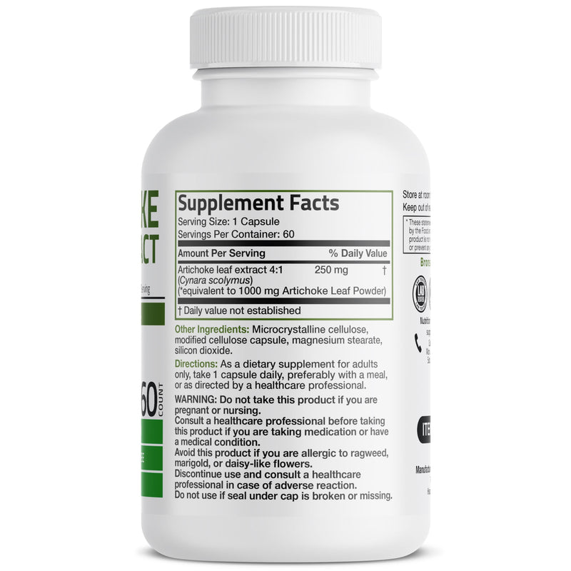 [Australia] - Bronson Artichoke Leaf Extra Strength Supports Healthy Digestion Healthy Liver Function, Non-GMO, 60 Vegetarian Capsules 60 Count (Pack of 1) 
