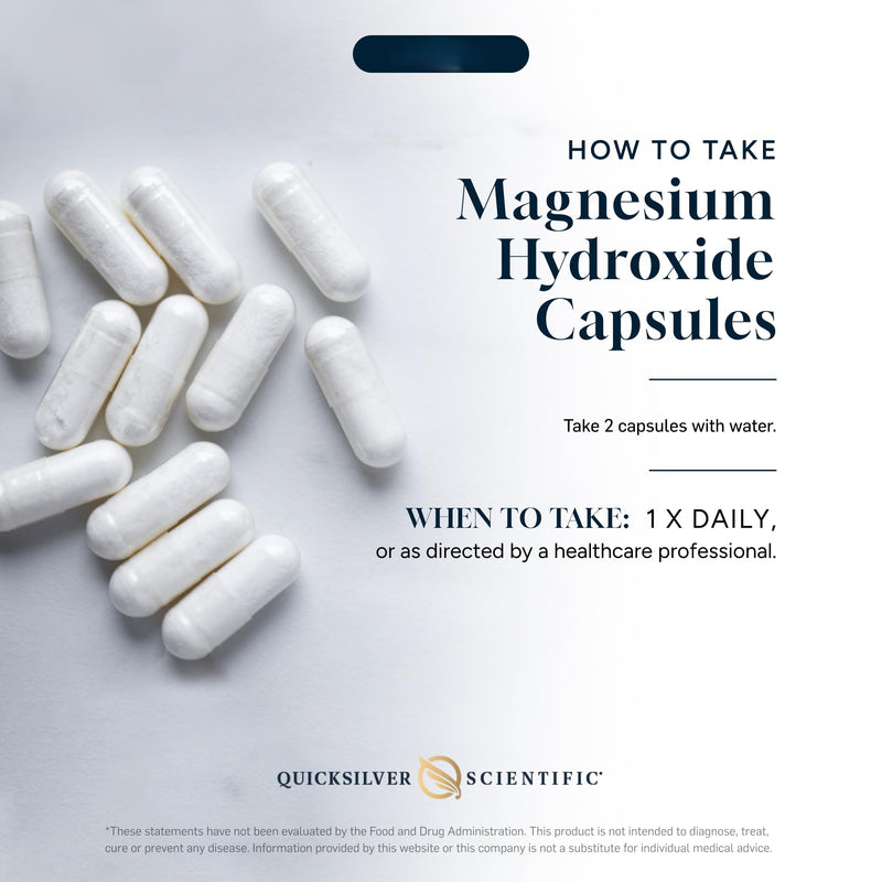 Quicksilver Scientific Magnesium Hydroxide – 700mg Pure Magnesium in Capsules, Vegan, Gluten-Free, additive-Free, Laboratory Tested – 120 Capsules