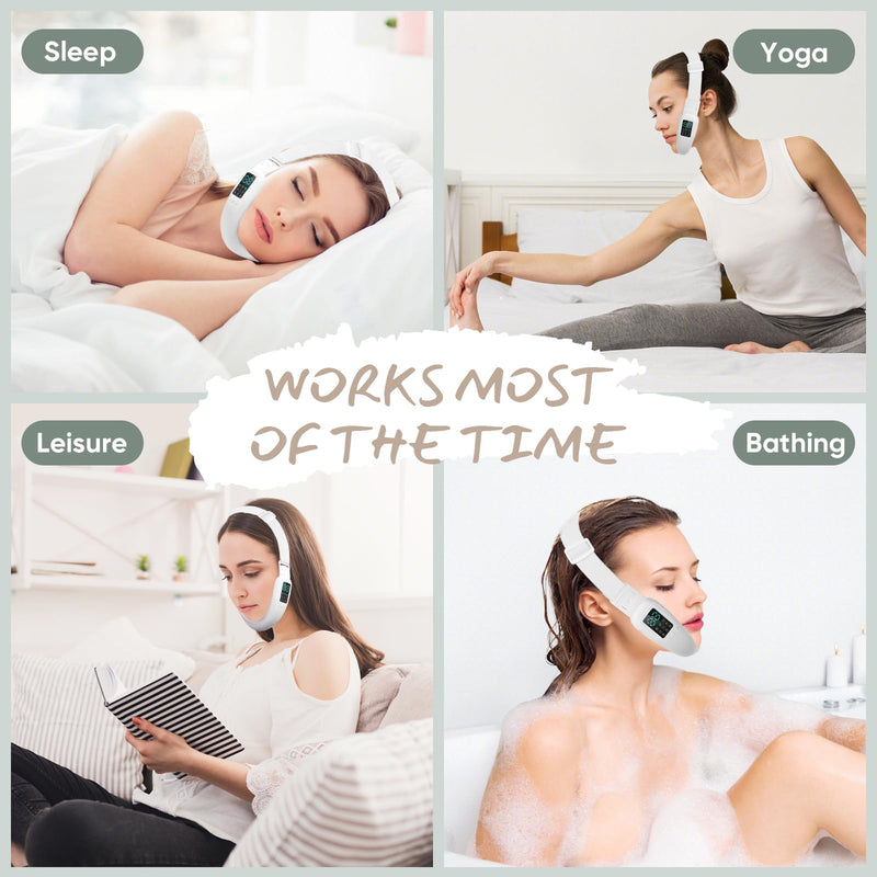 V-Face Electric Double Chin Device with 8 Modes & 15 Gear Adjustable Intensities - Intelligent V-Face Machine for Contouring Double Chin - H092
