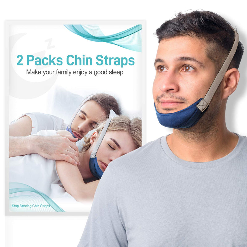 [Australia] - 2PCS CPAP Chin Straps for Anti Snoring Solution, Chin Strap for Reducing Snoring to Men, Chin Straps Effective Relieve Snoring, Comfortable and Adjustable Sleeep Chin Strap for Mouth Breathers 