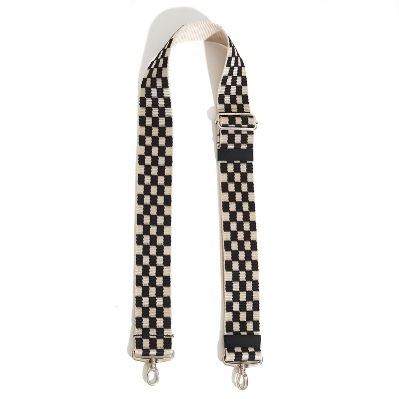 Boardwalk Adjustable Custom Crossbody Bag Strap for Women Black/Cream/Checker