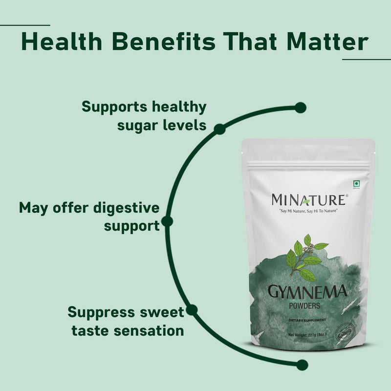 [Australia] - Mi Nature Gymnema Powder| 227g (8 oz)(0.5 lb) |Pure & Natural | Non-GMO, No Preservatives| Gurmar |Traditionally Used for Wellness Support 