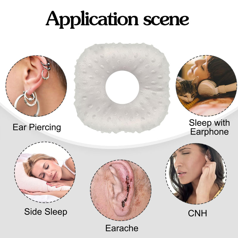 [Australia] - Ear Piercing Pillow, Side Sleeper Pillow with an Ear Hole, Ear Protector Pillow for Ear Pain CNH Piercing Pain Relief Sleeping Pressure Sores, Minky Dot (Gray) 