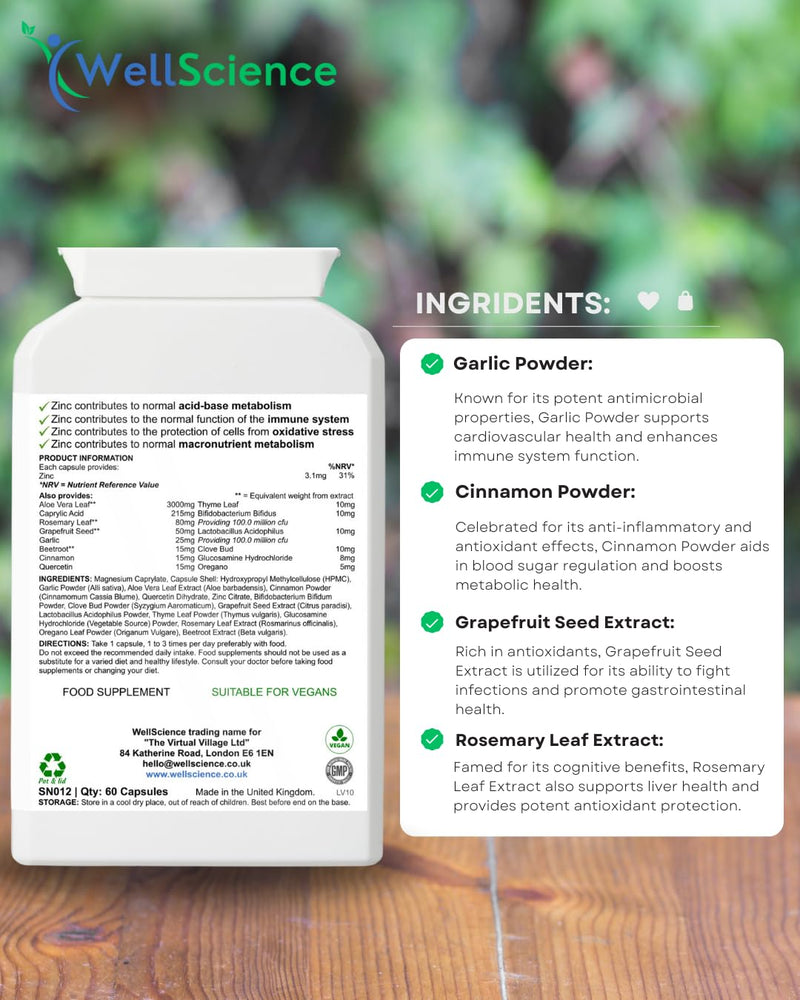 DigestiDetox Balance: Immune Support, Digestive Health, and Metabolism Booster - All-in-One with Caprylic Acid, Probiotics, and Natural Herbs