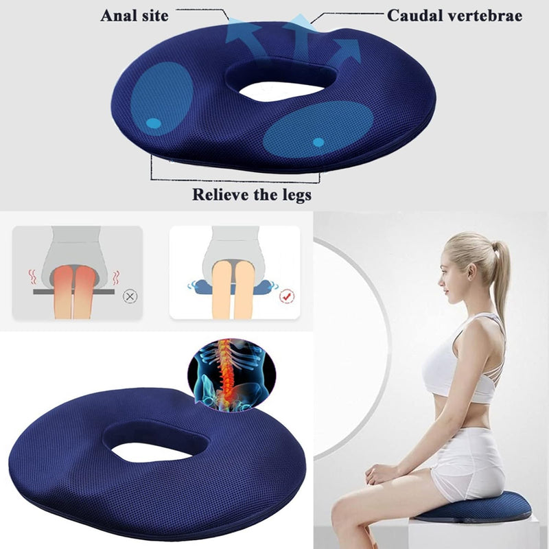 [Australia] - Donut Pillow Tailbone Pain Relief Cushion Bed Sores, Bed Sore Cushions for Butt, Positioning Pillow, Anti-Decubitus Pad for Hemorrhoids, After Surgery Blue 